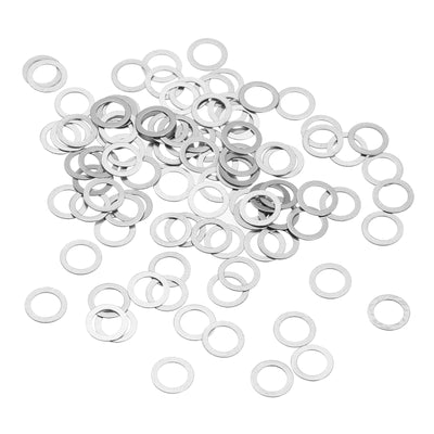 Harfington Uxcell M4 304 Stainless Steel Flat Washers, 100pcs 4x6x0.1mm Ultra Thin Flat Spacers