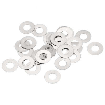 Harfington Uxcell M4 304 Stainless Steel Flat Washers, 50pcs 4x8x0.1mm Ultra Thin Flat Spacers