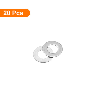 Harfington Uxcell M4 304 Stainless Steel Flat Washers, 20pcs 4x8x0.2mm Ultra Thin Flat Spacers