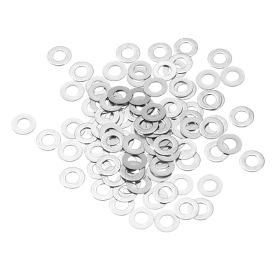 Harfington Uxcell M4 304 Stainless Steel Flat Washers, 100pcs 4x8x0.3mm Ultra Thin Flat Spacers