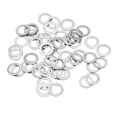 Harfington Uxcell M5 304 Stainless Steel Flat Washers, 50pcs 5x8x0.1mm Ultra Thin Flat Spacers