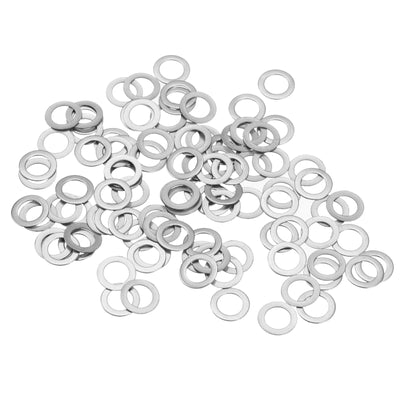 Harfington Uxcell M5 304 Stainless Steel Flat Washers, 100pcs 5x8x0.1mm Ultra Thin Flat Spacers