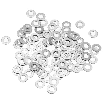 Harfington Uxcell M5 304 Stainless Steel Flat Washers, 100pcs 5x10x0.1mm Ultra Thin Flat Spacers