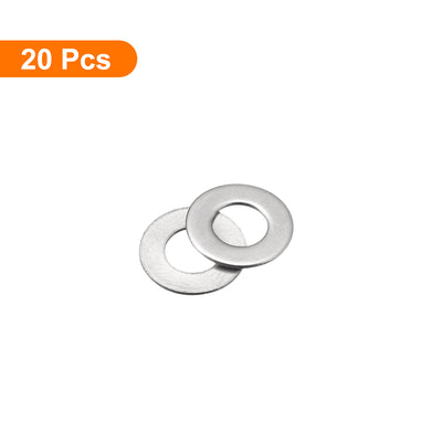 Harfington Uxcell M5 304 Stainless Steel Flat Washers, 20pcs 5x10x0.5mm Ultra Thin Flat Spacers