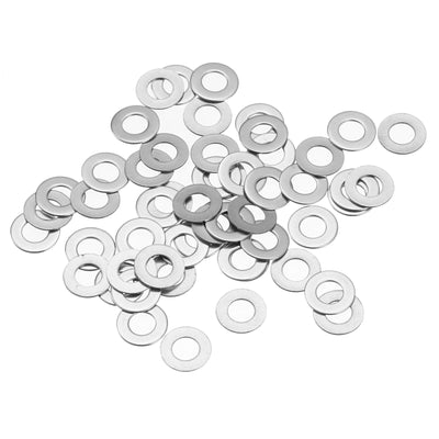 Harfington Uxcell M5 304 Stainless Steel Flat Washers, 50pcs 5x10x0.5mm Ultra Thin Flat Spacers