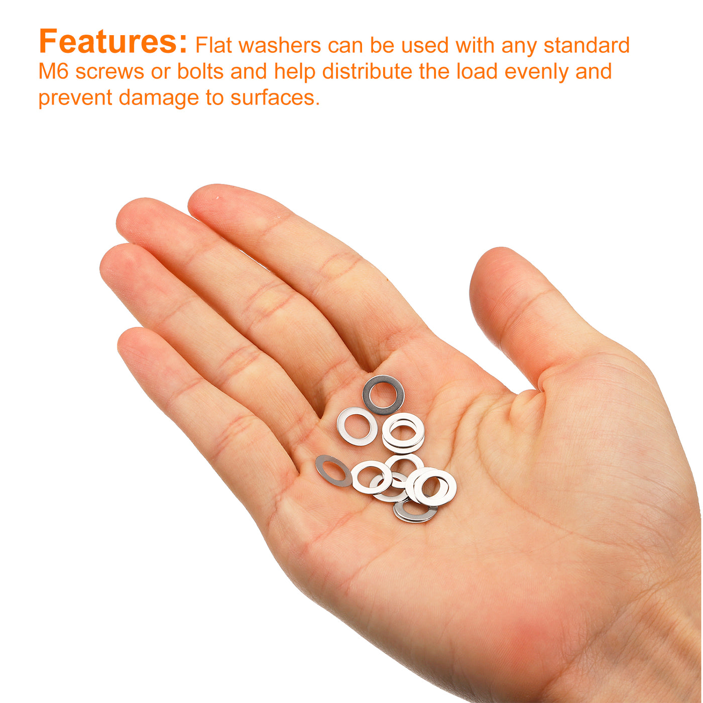 uxcell Uxcell M6 304 Stainless Steel Flat Washers, 100pcs 6x10x0.2mm Ultra Thin Flat Spacers
