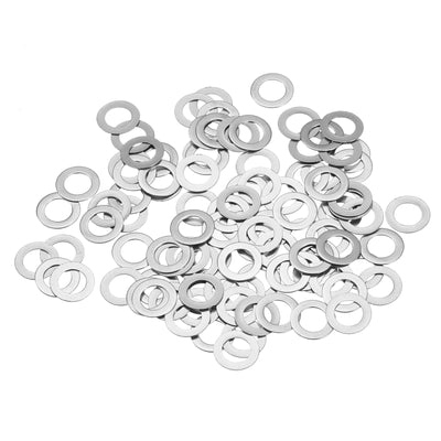 Harfington Uxcell M6 304 Stainless Steel Flat Washers, 100pcs 6x10x0.2mm Ultra Thin Flat Spacers