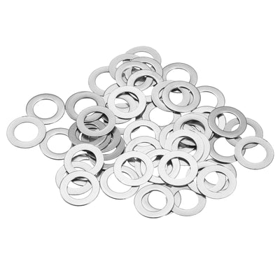 Harfington Uxcell M6 304 Stainless Steel Flat Washers, 50pcs 6x10x0.5mm Ultra Thin Flat Spacers