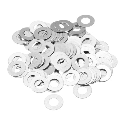 Harfington Uxcell M6 304 Stainless Steel Flat Washers, 100pcs 6x12x0.1mm Ultra Thin Flat Spacers