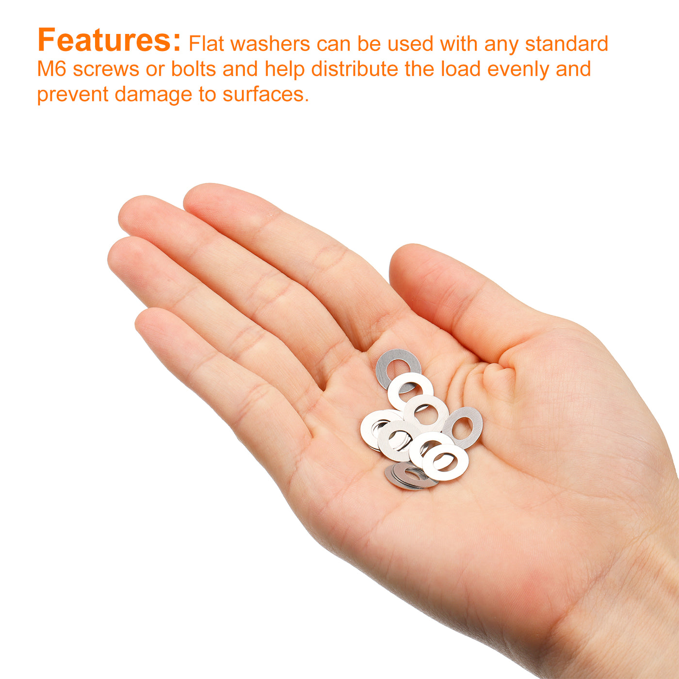 uxcell Uxcell M6 304 Stainless Steel Flat Washers, 100pcs 6x12x0.2mm Ultra Thin Flat Spacers