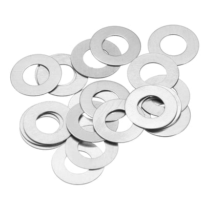 Harfington Uxcell M6 304 Stainless Steel Flat Washers, 20pcs 6x12x0.3mm Ultra Thin Flat Spacers