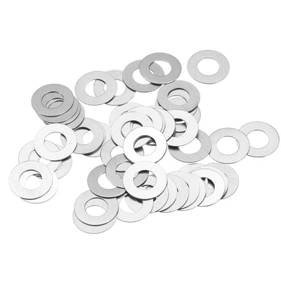 Harfington Uxcell M6 304 Stainless Steel Flat Washers, 50pcs 6x12x0.3mm Ultra Thin Flat Spacers