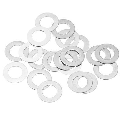 Harfington Uxcell M8 304 Stainless Steel Flat Washers, 20pcs 8x14x0.2mm Ultra Thin Flat Spacers