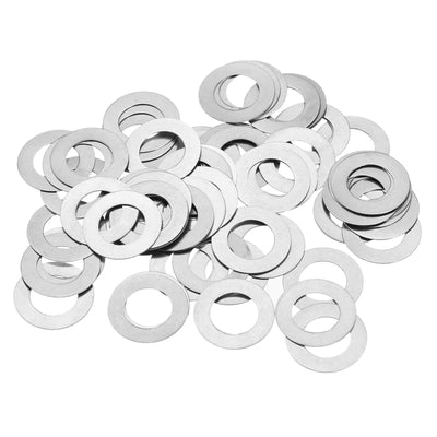 Harfington Uxcell M8 304 Stainless Steel Flat Washers, 50pcs 8x14x0.3mm Ultra Thin Flat Spacers