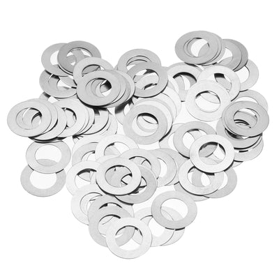 Harfington Uxcell M8 304 Stainless Steel Flat Washers, 100pcs 8x14x0.3mm Ultra Thin Flat Spacers