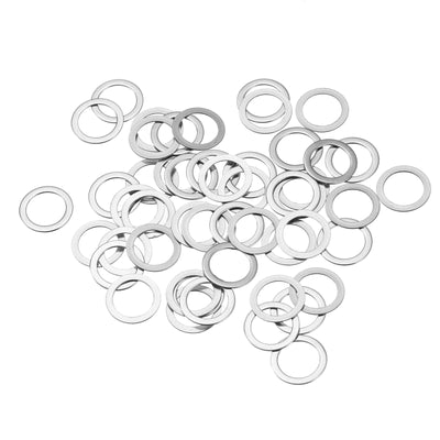 Harfington Uxcell M10 304 Stainless Steel Flat Washers, 50pcs 10x14x0.5mm Ultra Thin Flat Spacers