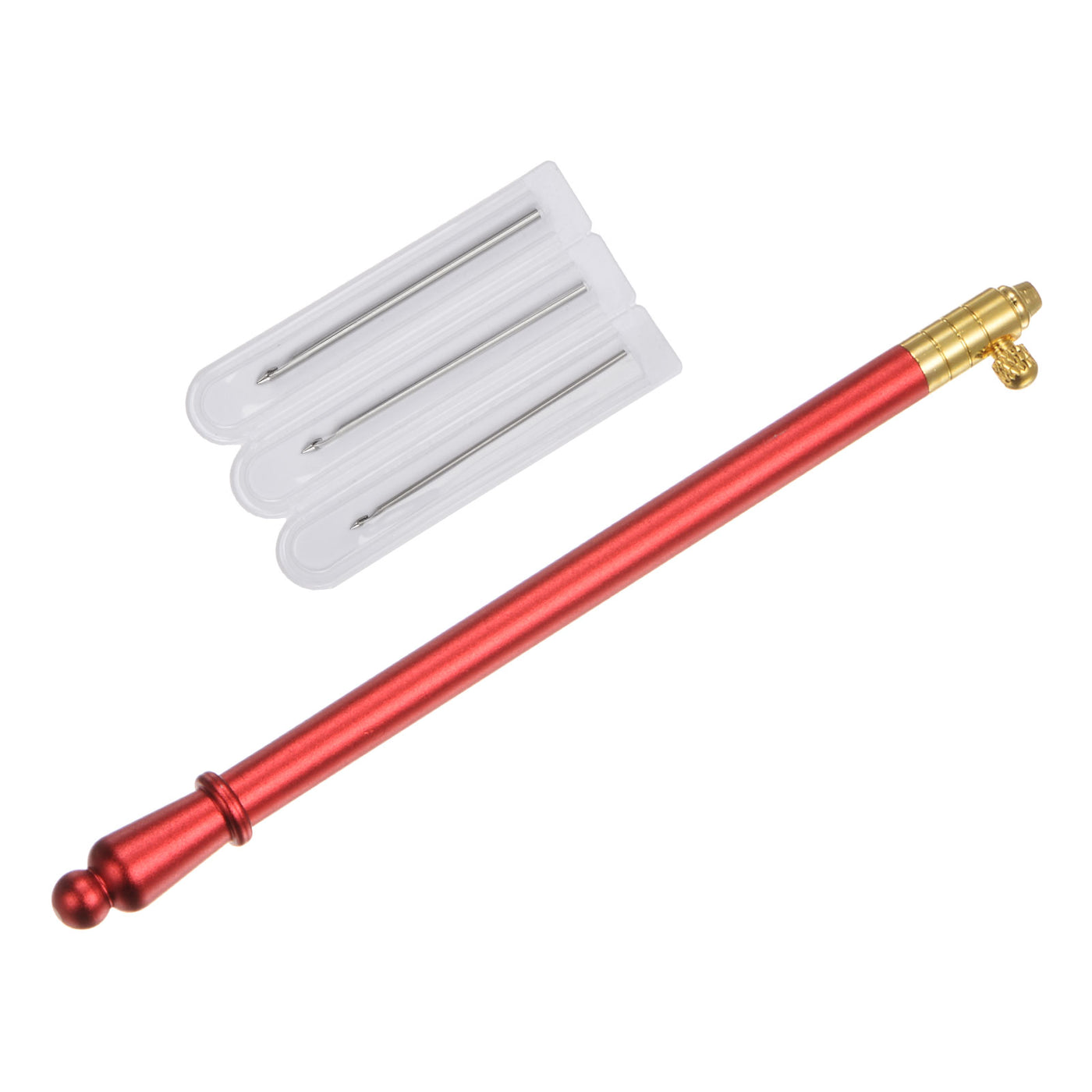 Harfington Handle Punch Needle Adjustable Embroidery Punch Needle 0.7mm, 1mm, 1.2mm, Red