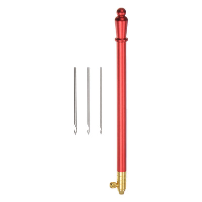 Harfington Handle Punch Needle Adjustable Embroidery Punch Needle 0.7mm, 1mm, 1.2mm, Red