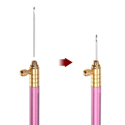 Harfington Handle Punch Needle Adjustable Embroidery Punch Needle 0.7mm, 1mm, 1.2mm, Pink