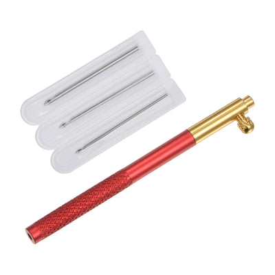 Harfington Handle Punch Needle Adjustable Sewing Punch Needle 0.7mm, 1mm, 1.2mm, Red
