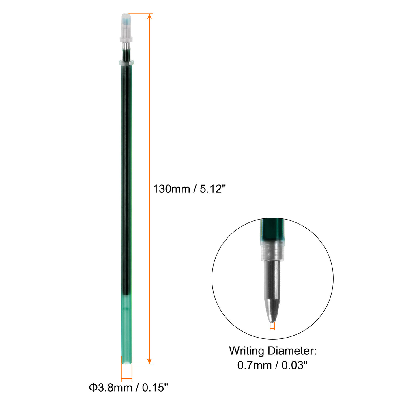 Harfington Disappearing Ink Pen Refills 100pcs 0.7mm Fabric Marker Pen Refill, Green