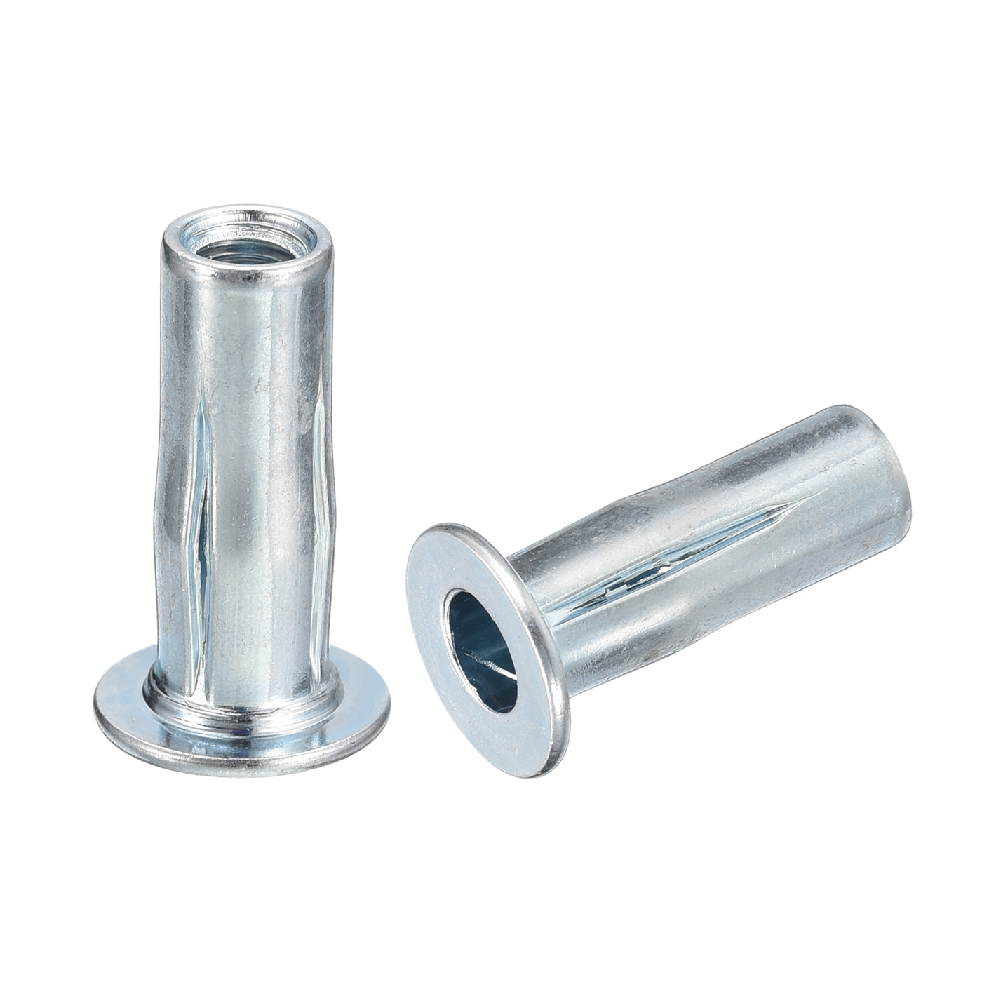 uxcell Uxcell Multi-Grip Rivet Nuts, Pre-Bulbed Shank Flat Head Threaded Insert Nut Carbon Steel Plus Nuts