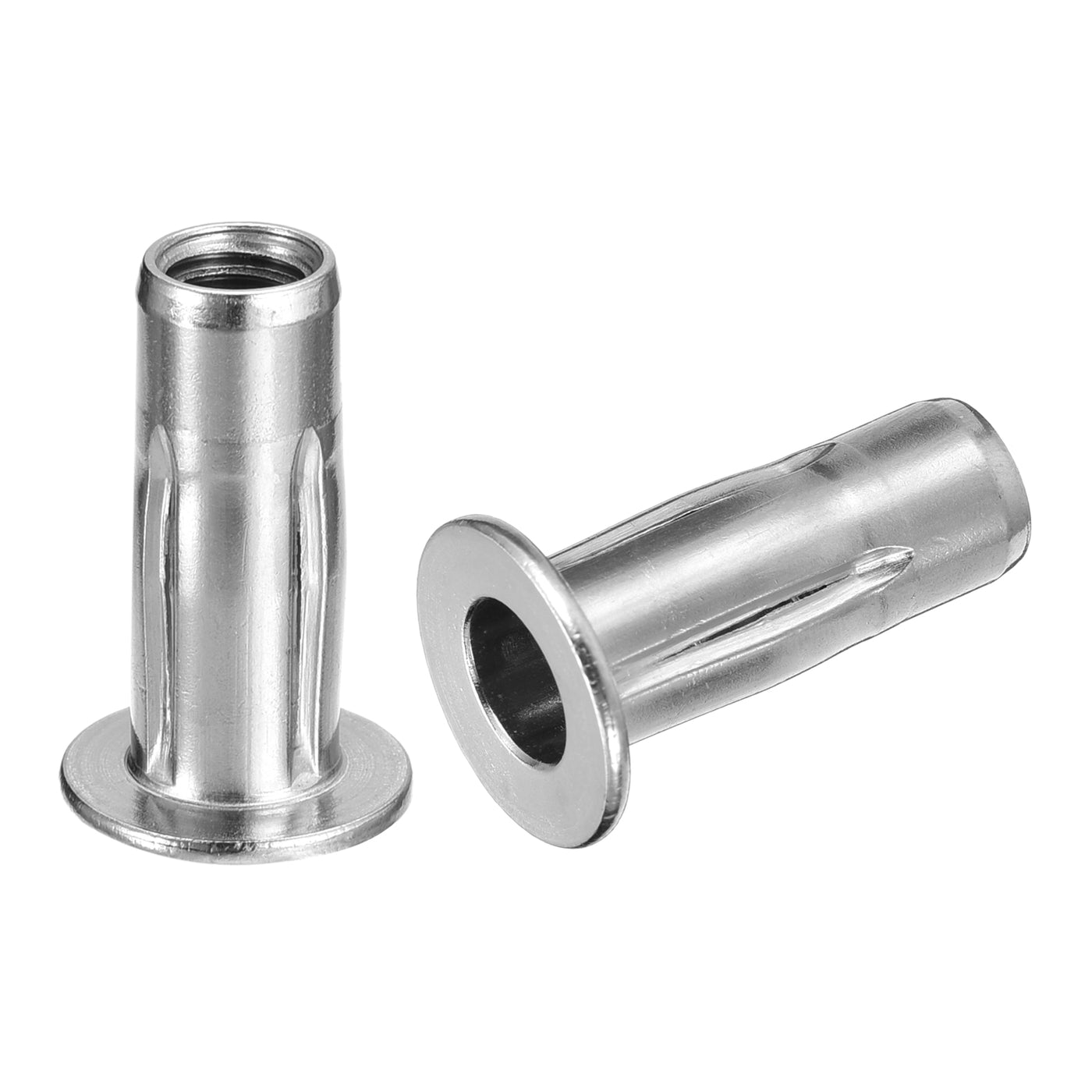 uxcell Uxcell Multi-Grip Rivet Nuts, Pre-Bulbed Shank Flat Head Threaded Insert Nut 304 Stainless Steel Plus Nuts