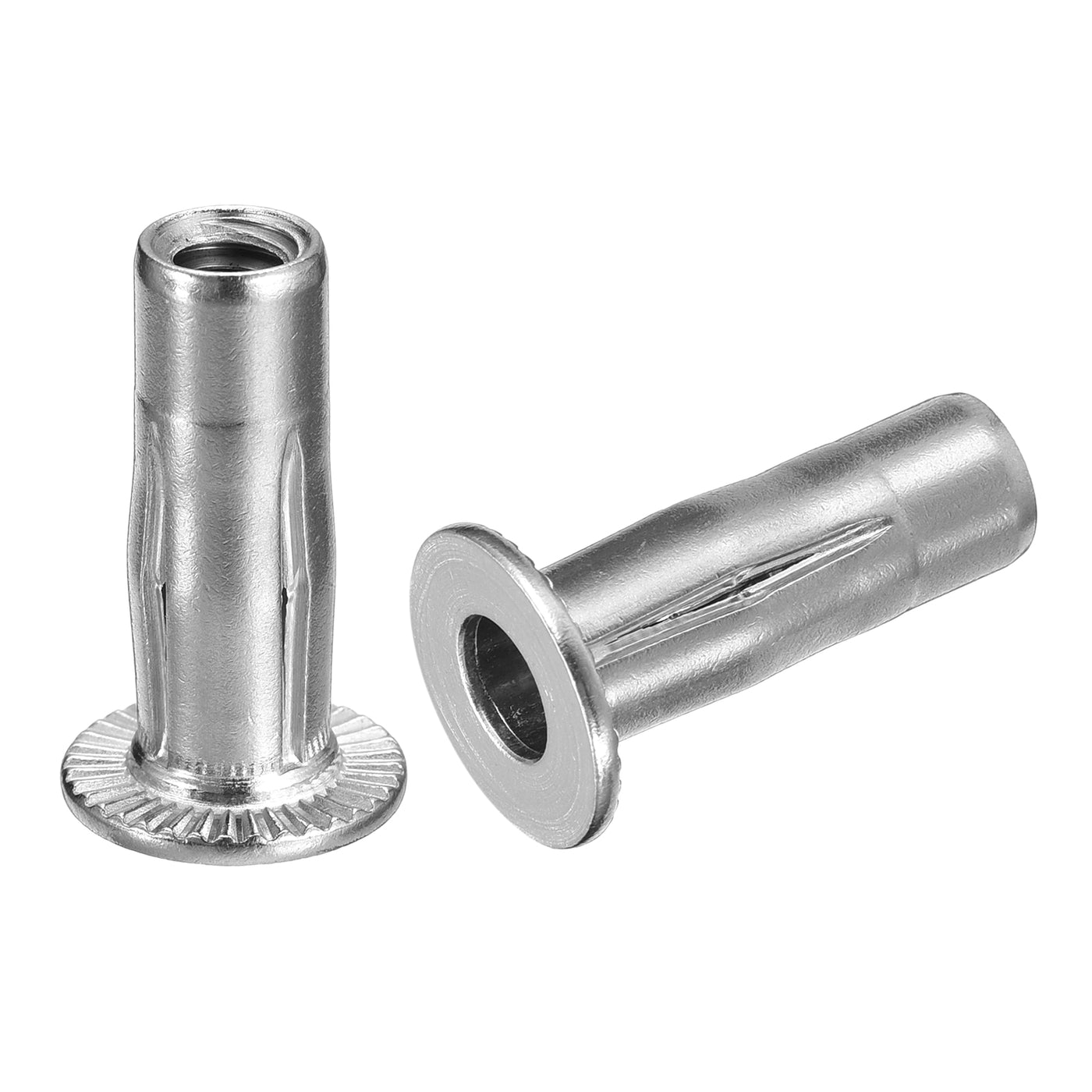 uxcell Uxcell Multi-Grip Rivet Nuts Pre-Bulbed Shank Flat Head Threaded Insert Nut 304 Stainless Steel Plus Nuts