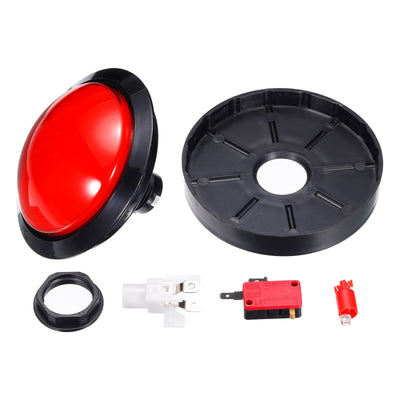 Harfington Starts Arcade Buttons ABS Round Fit Button for Video Games Parts DC 12V Red