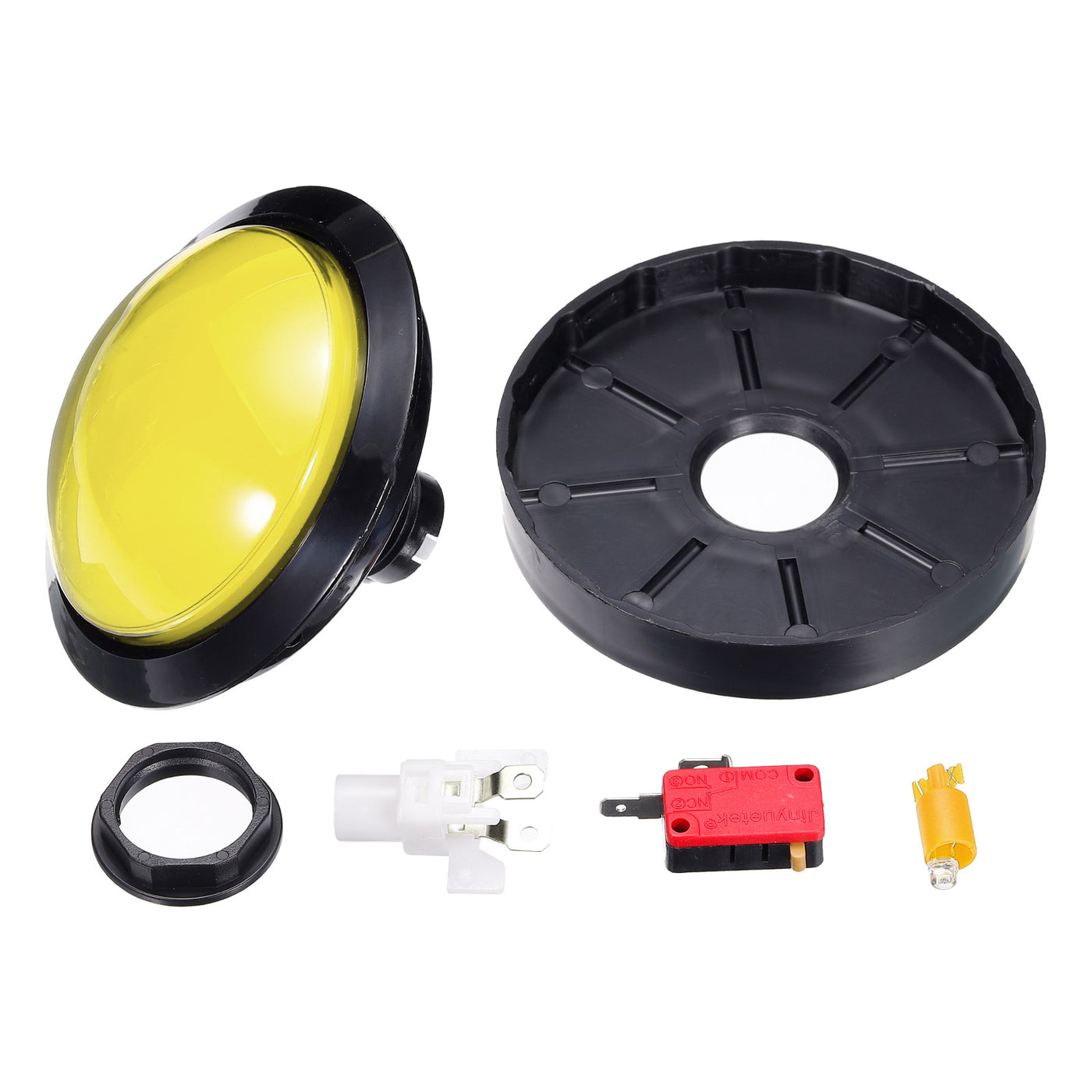 Harfington Starts Arcade Buttons ABS Round Fit Button for Video Games Parts DC 12V Yellow