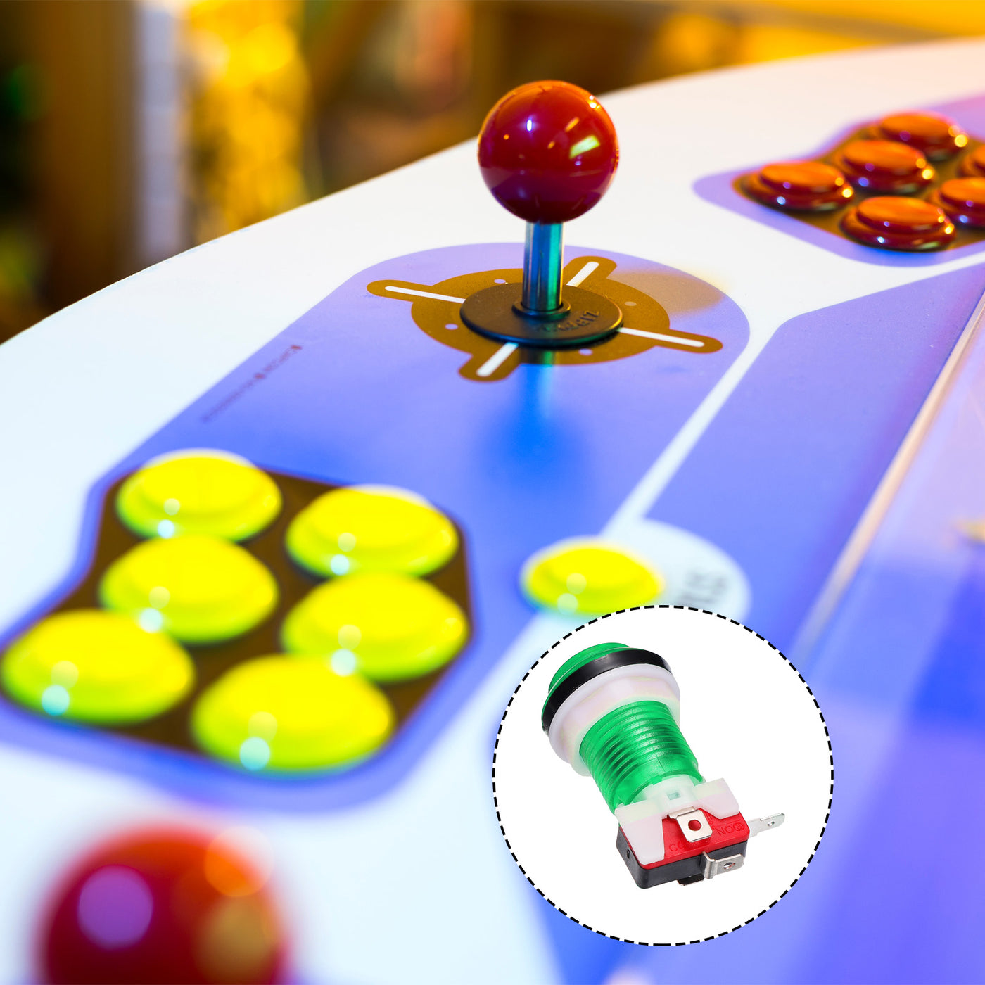 Harfington Starts Arcade Buttons ABS Button with Light for Console