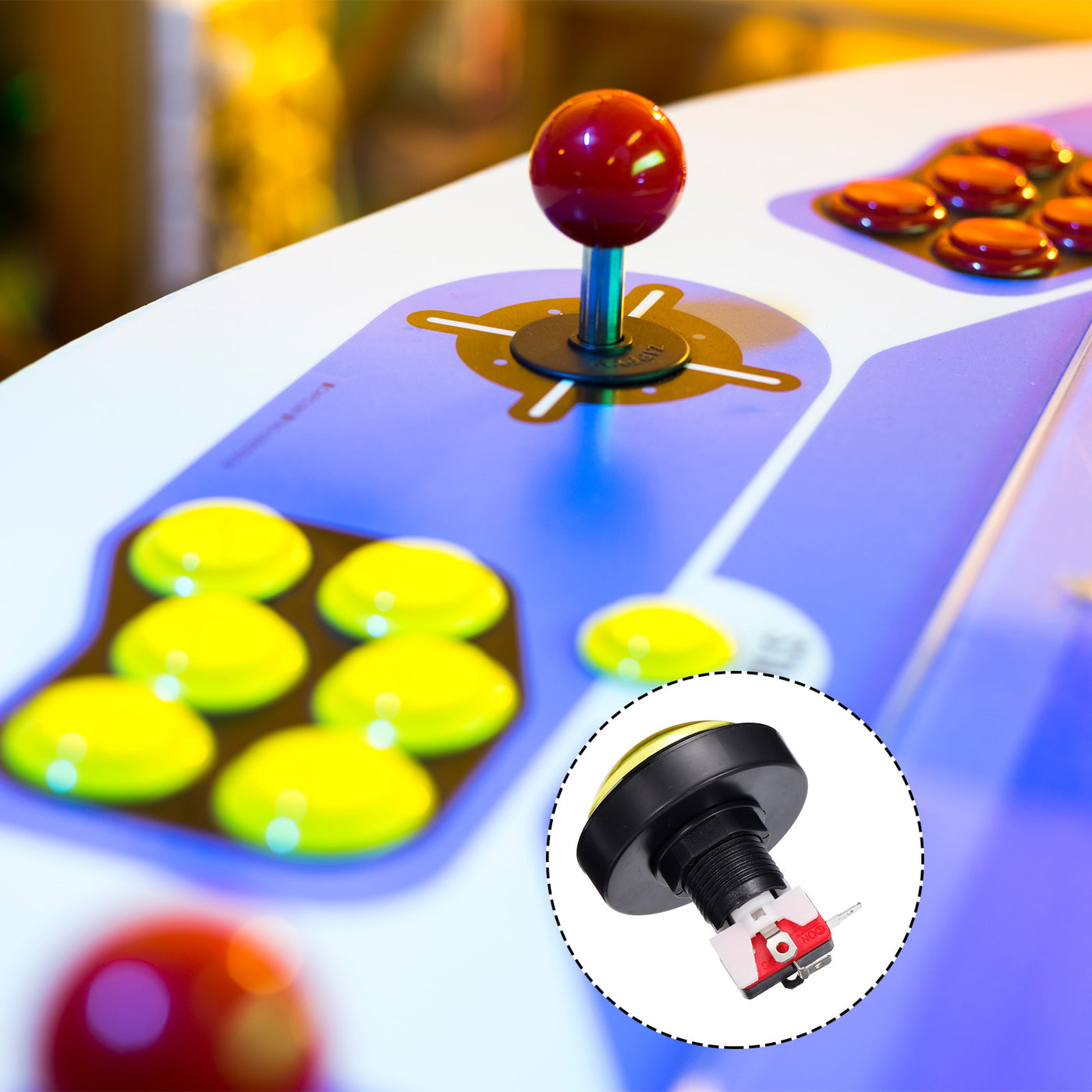Harfington Starts Arcade Buttons ABS 60MM Round Button with Light DC 12V 10A Yellow