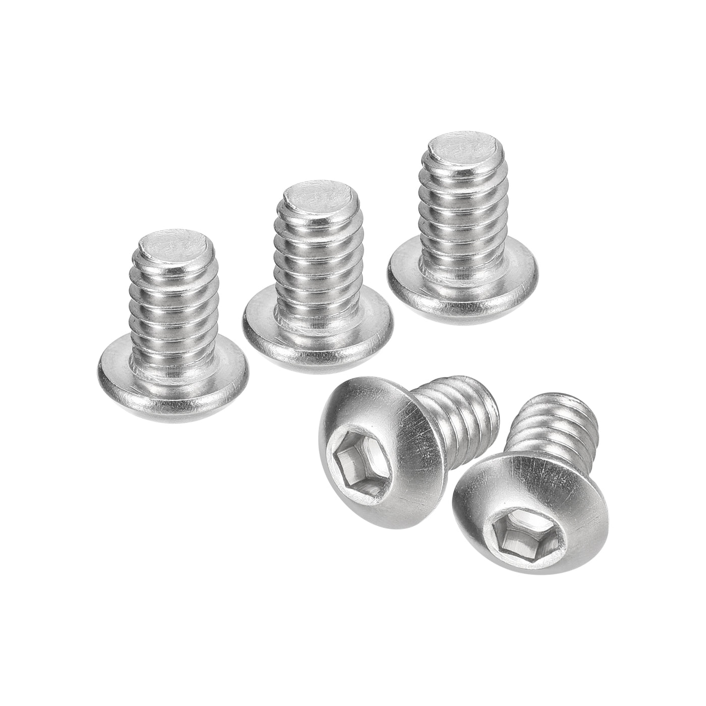 uxcell Uxcell 1/4-20x3/8" Button Head Socket Cap Screws, 25pcs 304 Stainless Steel Screws