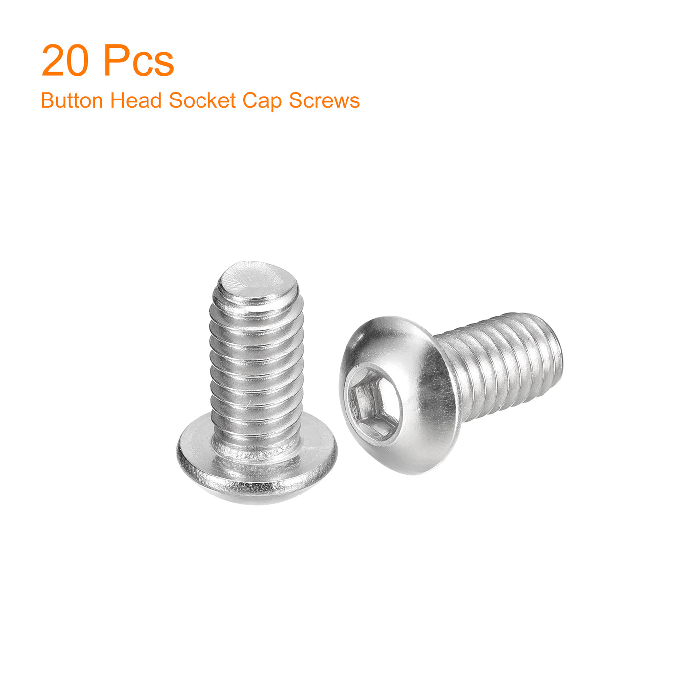 uxcell Uxcell 5/16-18x5/8" Button Head Socket Cap Screws, 20pcs 304 Stainless Steel Screws