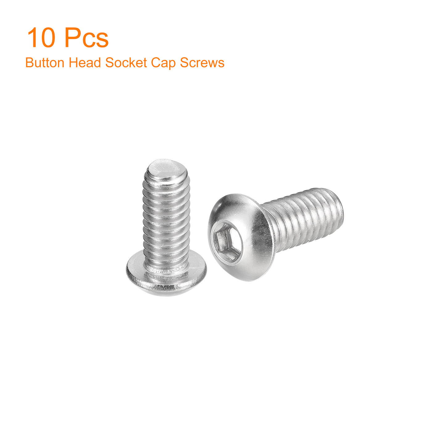 uxcell Uxcell 5/16-18x3/4" Button Head Socket Cap Screws, 10pcs 304 Stainless Steel Screws