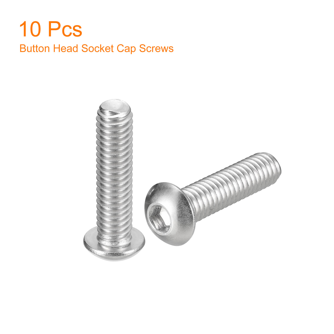 uxcell Uxcell 5/16-18x1-1/4" Button Head Socket Cap Screws, 10pcs 304 Stainless Steel Screws