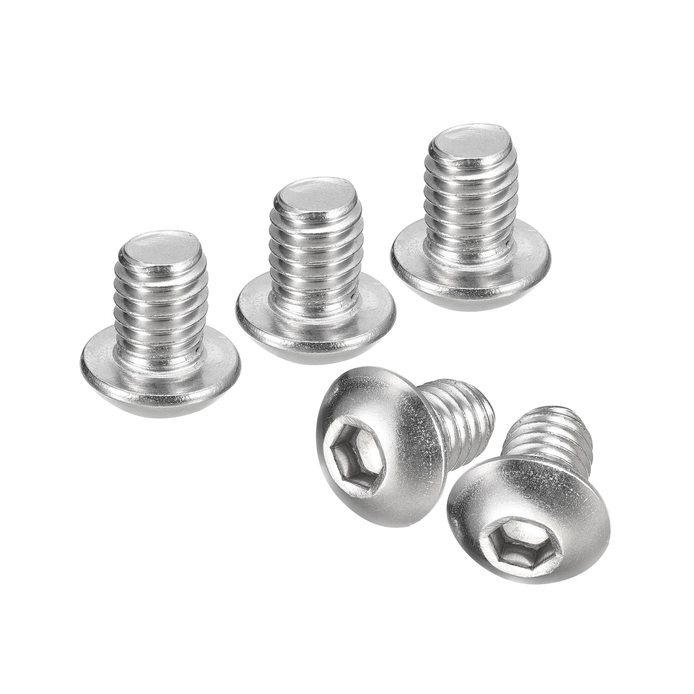 uxcell Uxcell 3/8-16x1/2" Button Head Socket Cap Screws, 5pcs 304 Stainless Steel Screws