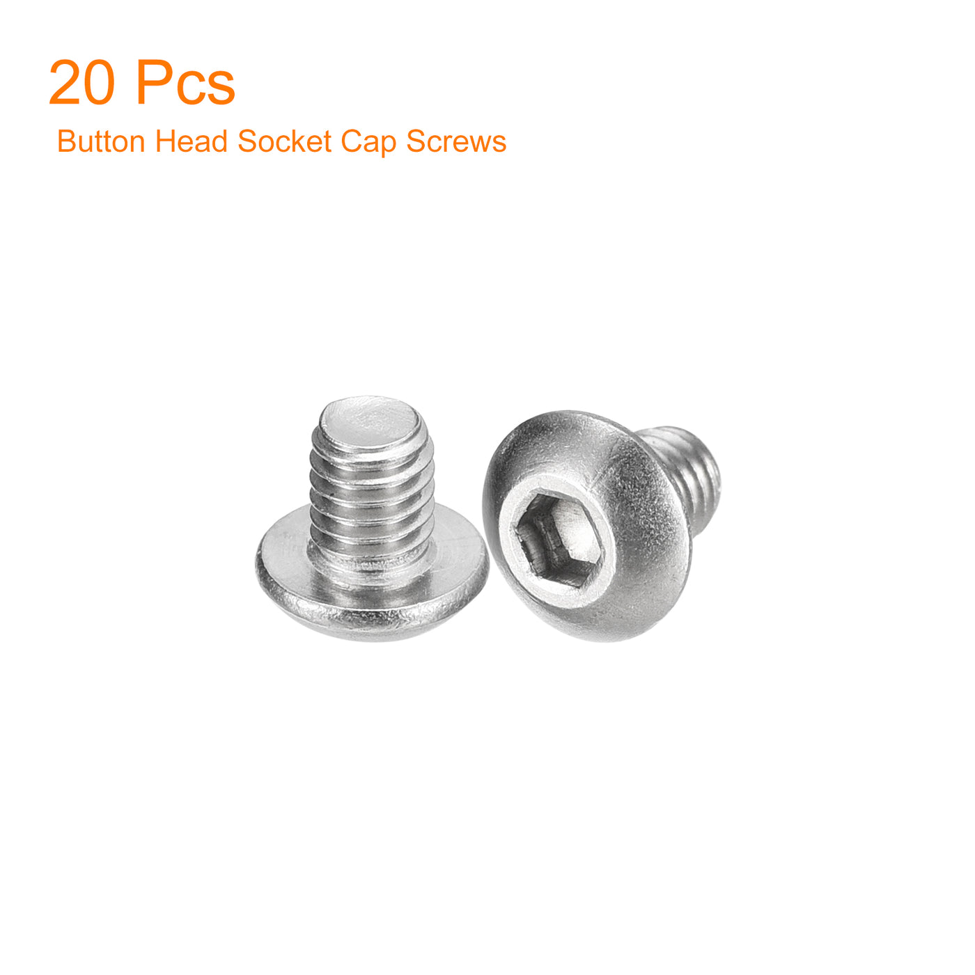 uxcell Uxcell #10-32x1/4" Button Head Socket Cap Screws, 20pcs 304 Stainless Steel Screws