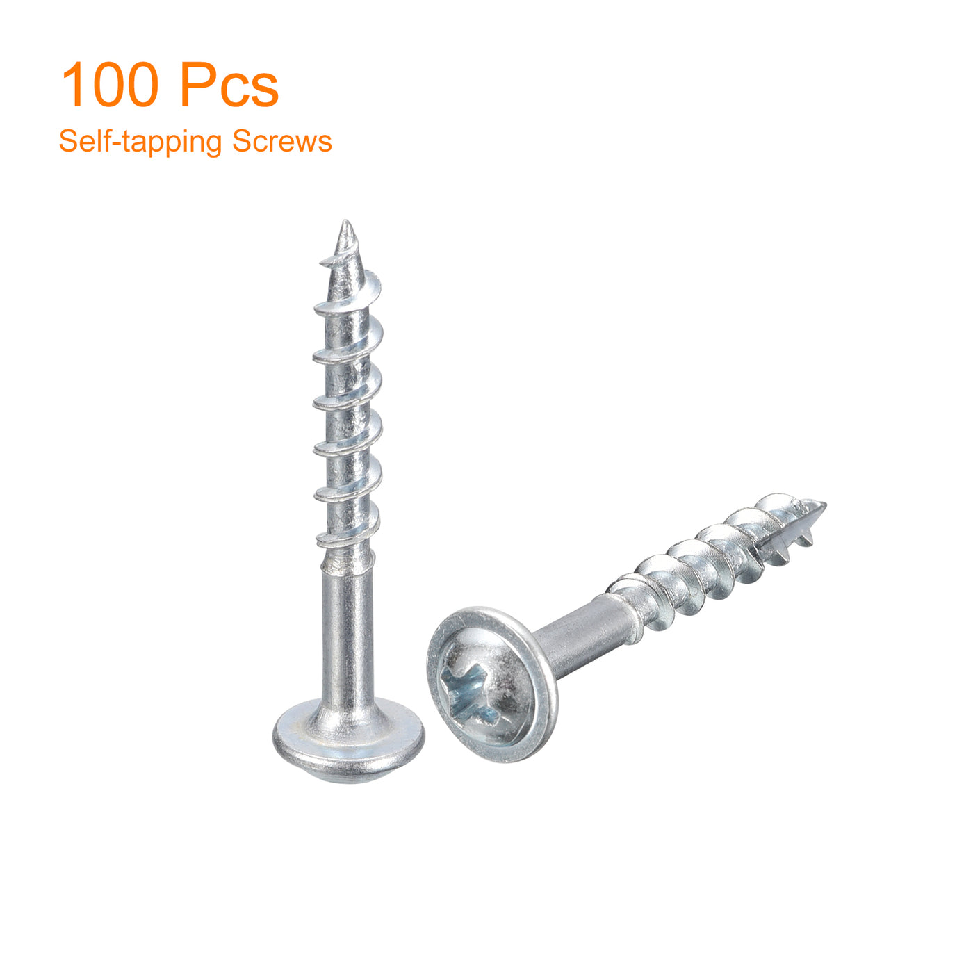 uxcell Uxcell #8x1-1/4" Pocket Hole Screws, 100pcs Phillips Drive Self Tapping Wood Screws