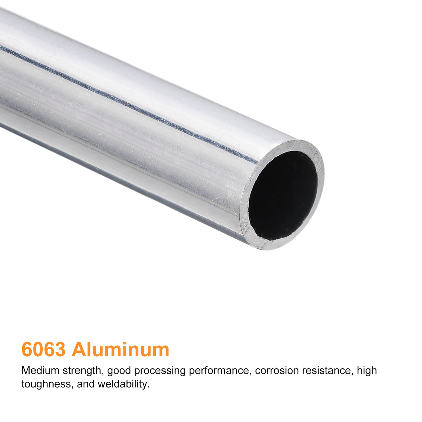 uxcell Uxcell 10mm OD 8mm Inner Dia 100mm Length 6063 Aluminum Tube for Industry DIY, 3 Pcs