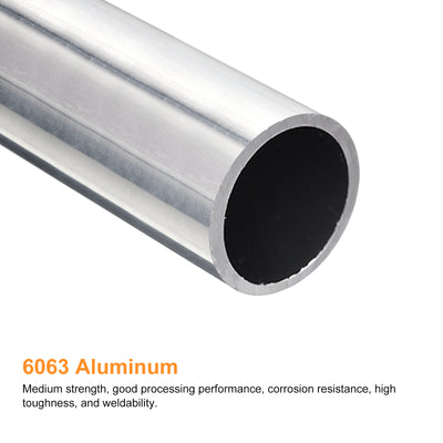 Harfington Uxcell 19mm OD 16mm Inner Dia 200mm Length 6063 Aluminum Tube for Industry DIY, 2 Pcs