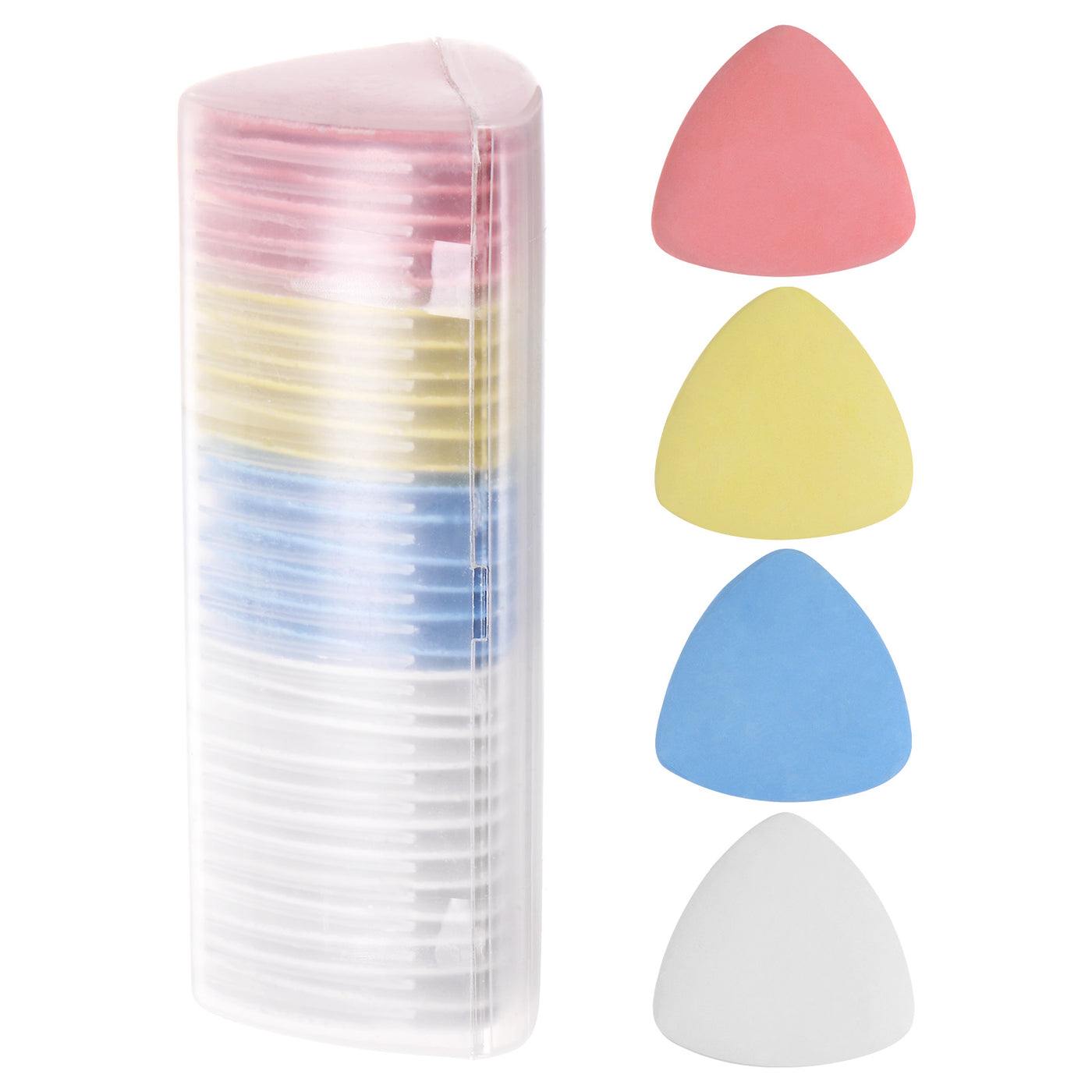 Harfington 30pcs Tailors Chalk, Triangle Sewing Chalk, Fabric Marker White Blue Red Yellow