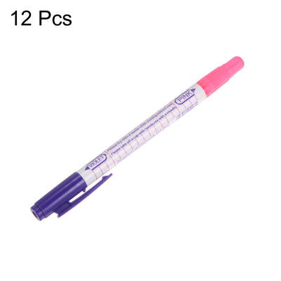 Harfington 12pcs Double Ended Disappearing Ink Fabric Marker Pen, Purple Pink