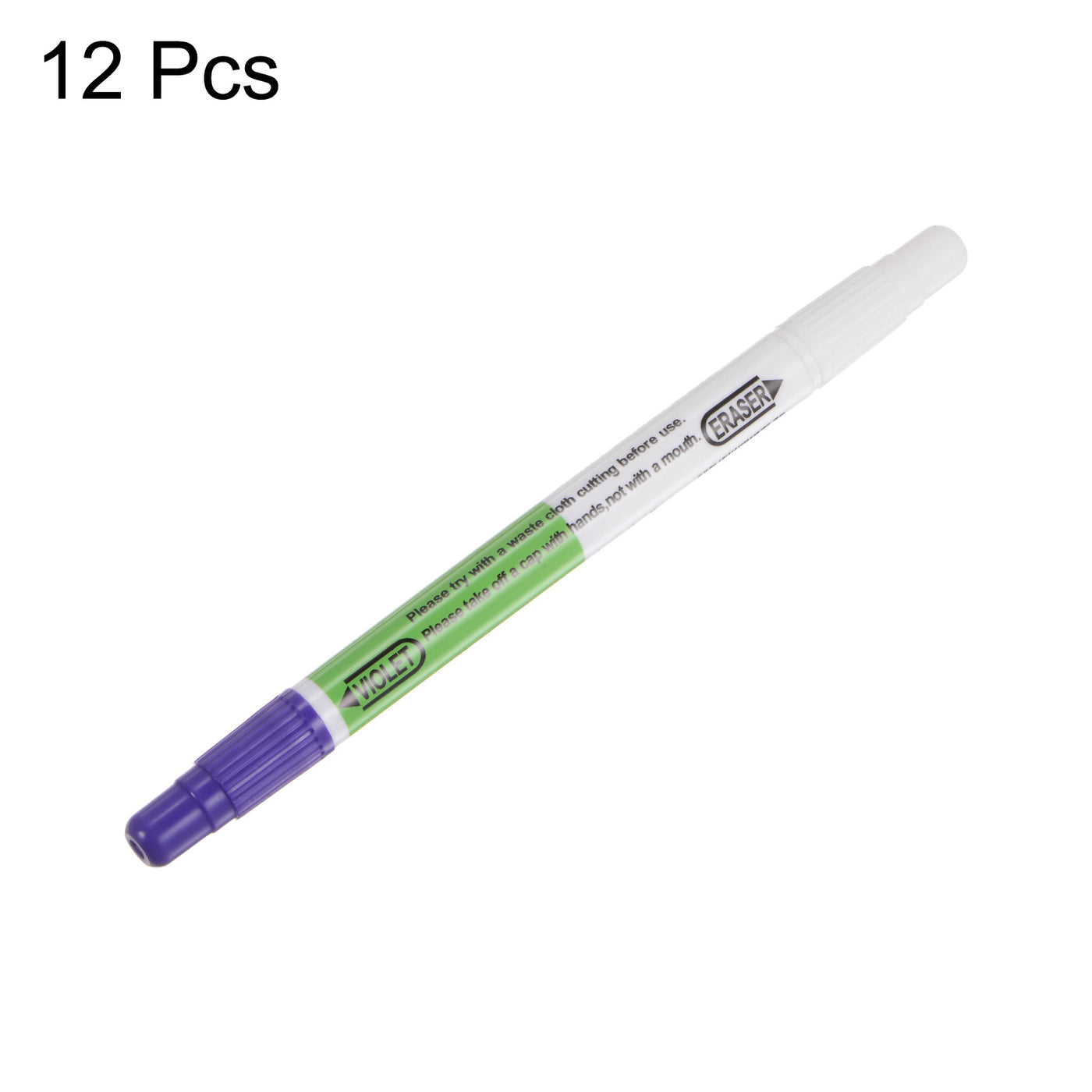 Harfington 12pcs Double Ended Disappearing Ink Fabric Marker Pen, Purple White