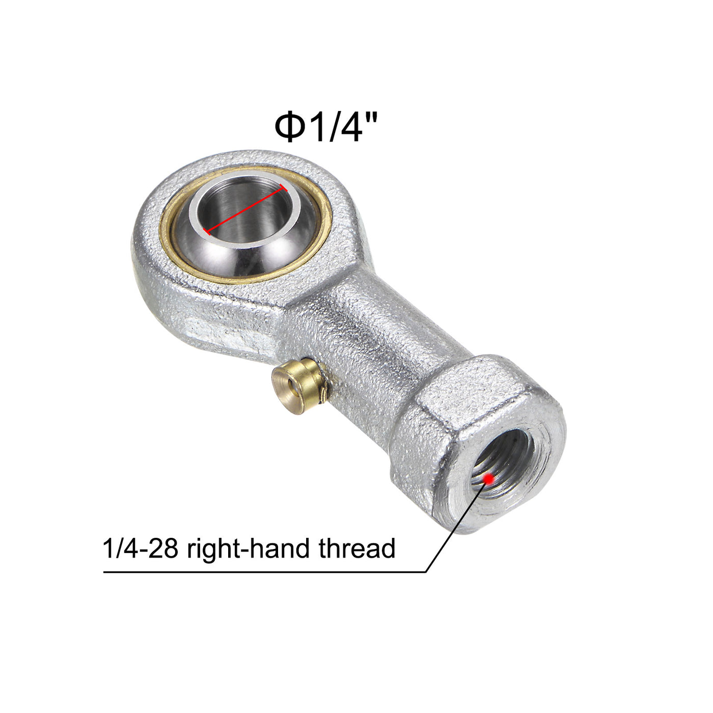 uxcell Uxcell PHSB4 Female Rod End 1/4" Bore and 1/4-28 Right Hand Thread,Includes Jam Nut