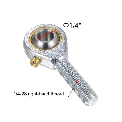 Harfington Uxcell 2pcs POSB4 Male Rod End 1/4" Bore and 1/4-28 Right Hand Thread,Includes Jam Nut