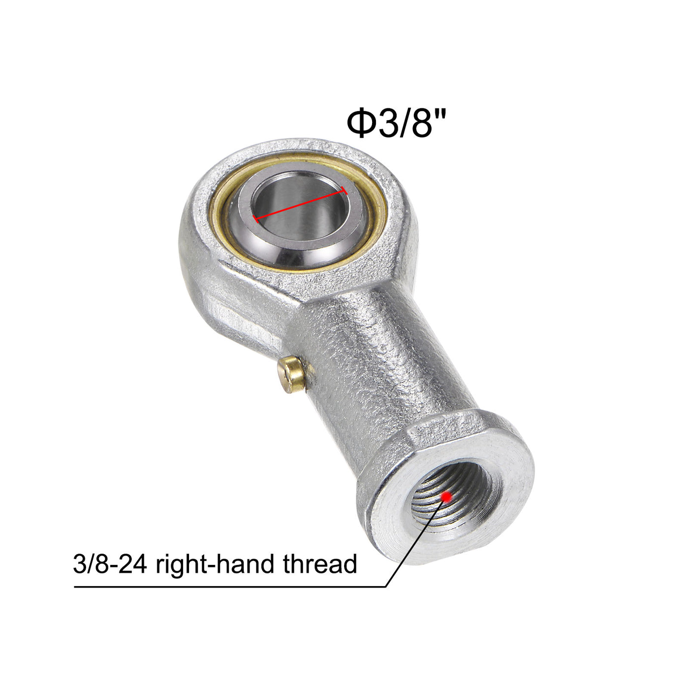 uxcell Uxcell 2pcs PHSB6 Female Rod End 3/8" Bore and 3/8-24 Right Hand Thread with Jam Nut