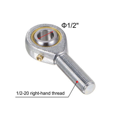 Harfington Uxcell 2pcs POSB8 Male Rod End 1/2" Bore and 1/2-20 Right Hand Thread,Includes Jam Nut
