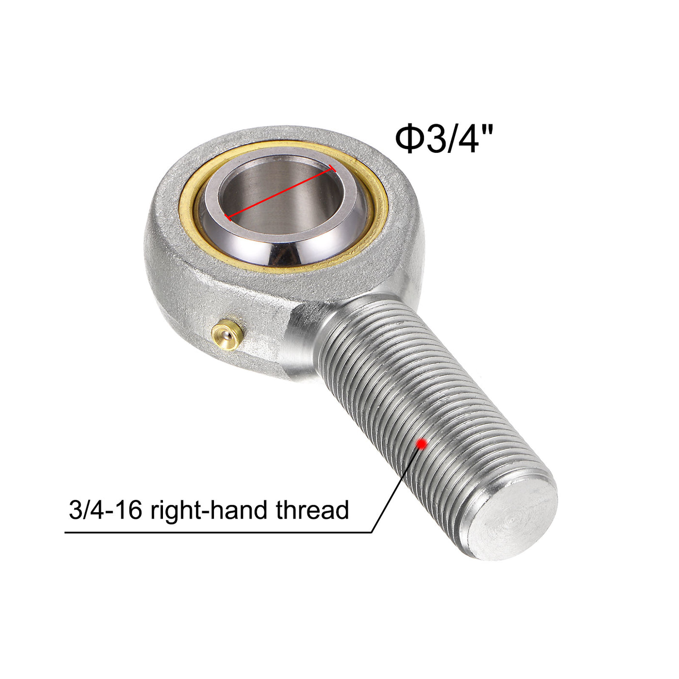 uxcell Uxcell POSB12 Male Rod End 3/4" Bore and 3/4-16 Right Hand Thread,Includes Jam Nut
