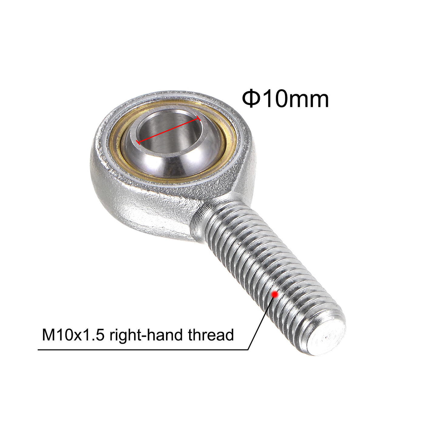 uxcell Uxcell 4pcs SA10TK POSA10 M10 Male Rod End M10x1.5 Right Hand Thread,Includes Jam Nut